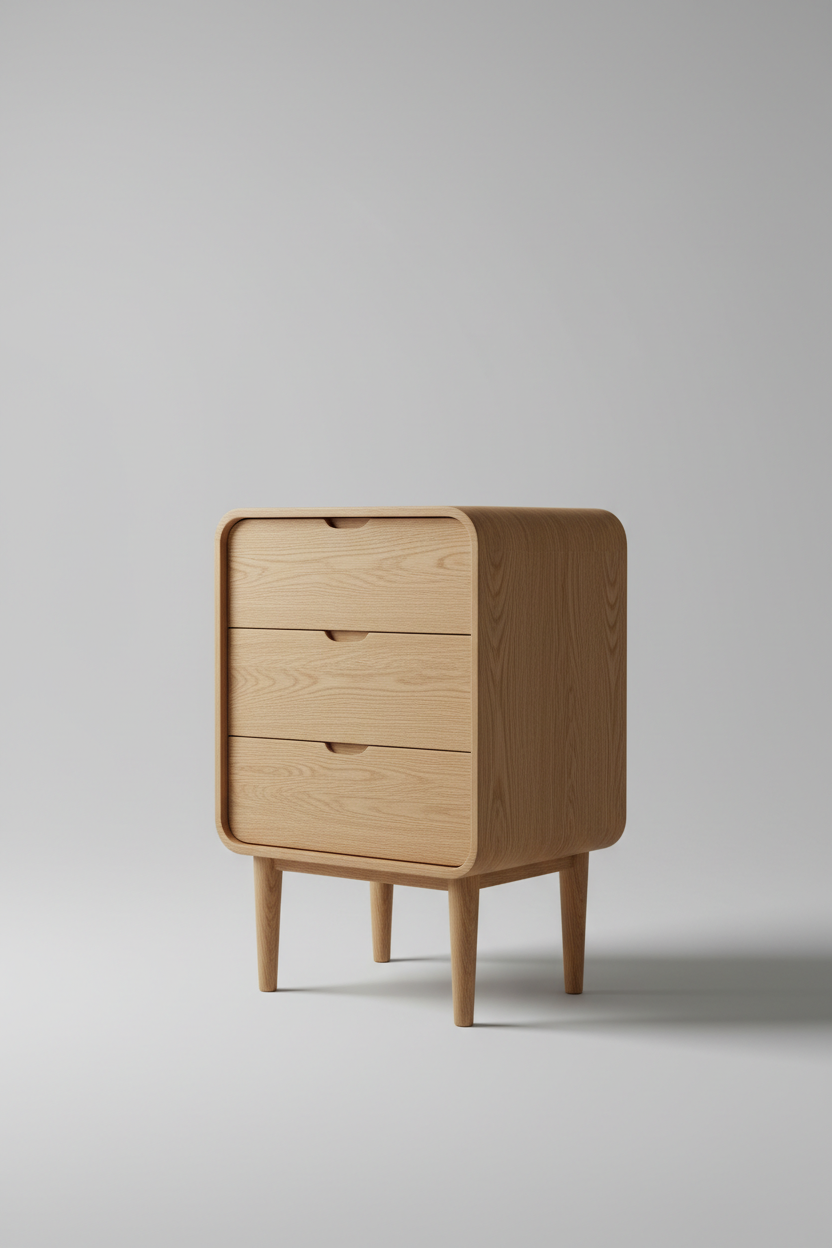 Oak Haven Cabinet in Natural Oak – 45-degree angle view