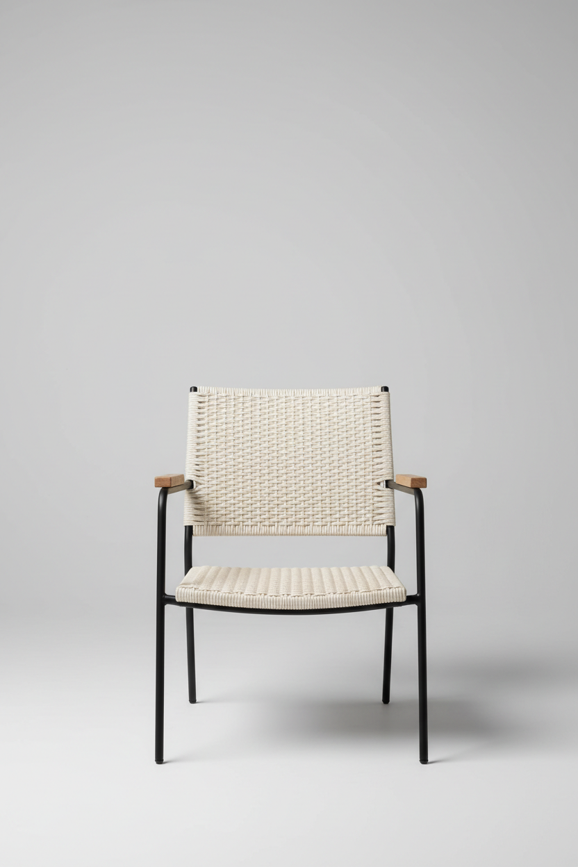Woven Outdoor Chair in Ivory Rope — Hero shot