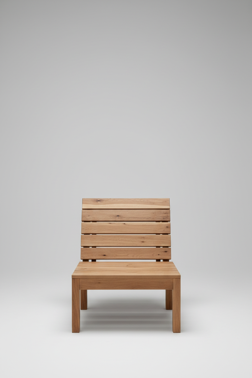 Wooden Lounge Chair in Rustic Elm — Premium composition