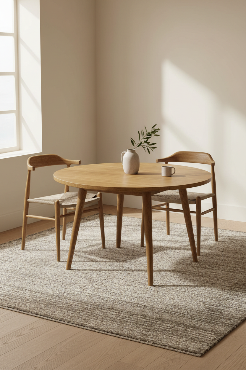 Round Dining Table in Golden Oak — Lifestyle